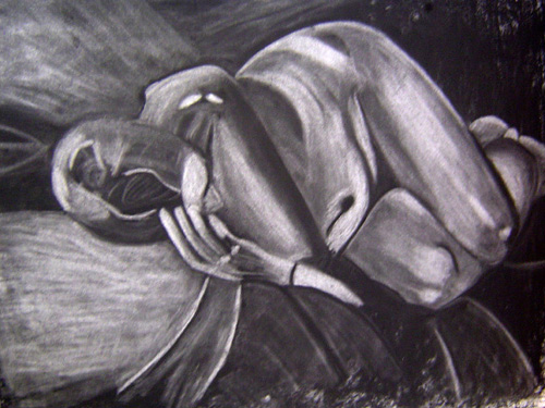 Lifedrawing, Charcoal with a Rubber, 88cm x 60cm