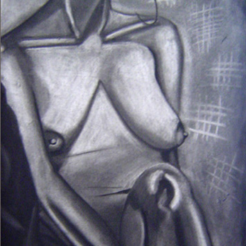 Lifedrawing 2, Charcoal with a Rubber, 60cm x 88cm