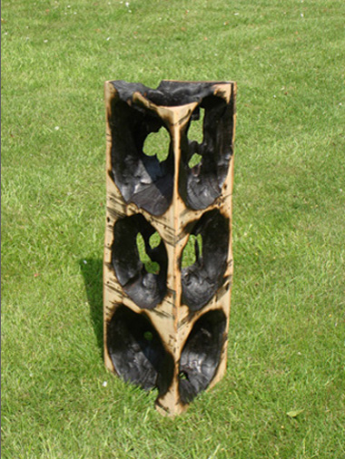Burnt Prism, View 2, Green Wood, Height 73cm